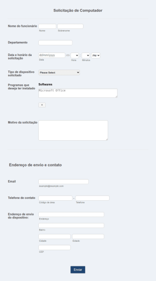 Formulário De Solicitação De Computador