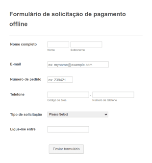 Formulário De Solicitação De Pagamento Offline Form Template