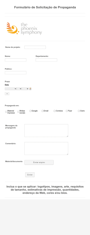 Formulário De Solicitação De Propaganda