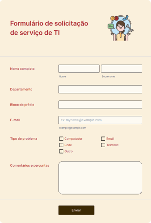 Formulário De Solicitação De Serviço De TI