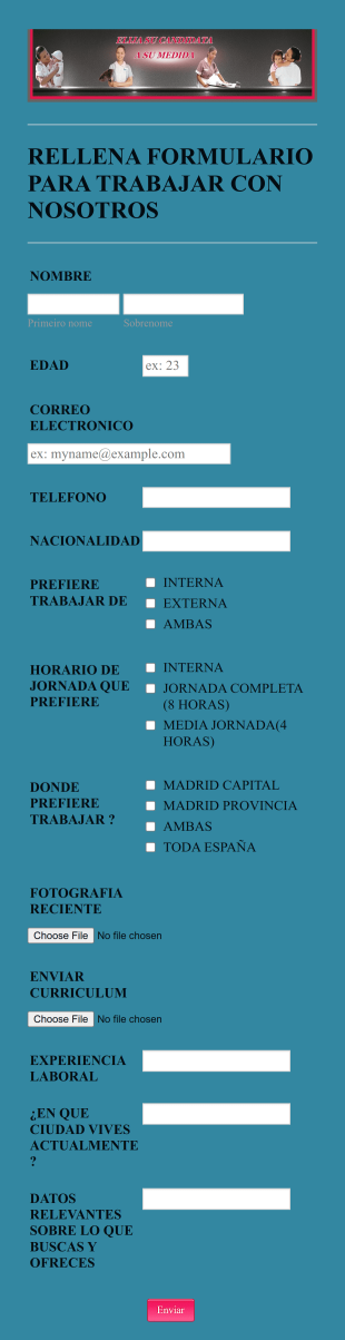 Formulario De Solicitud De Empleo Form Template