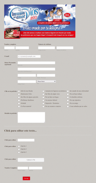 Formulario De Solicitud De La Oración Form Template
