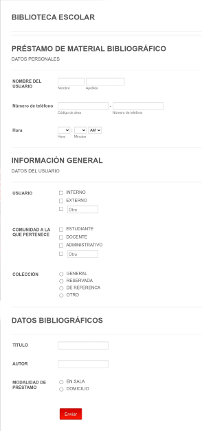 Formulario De Solicitud De Material Bibliografico