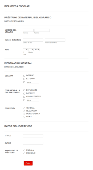 Formulario De Solicitud De Material Bibliografico