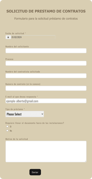 Formulario De Solicitud De Prestamo De Contratos