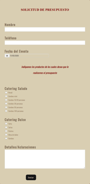 Formulario De Solicitud De Presupuesto