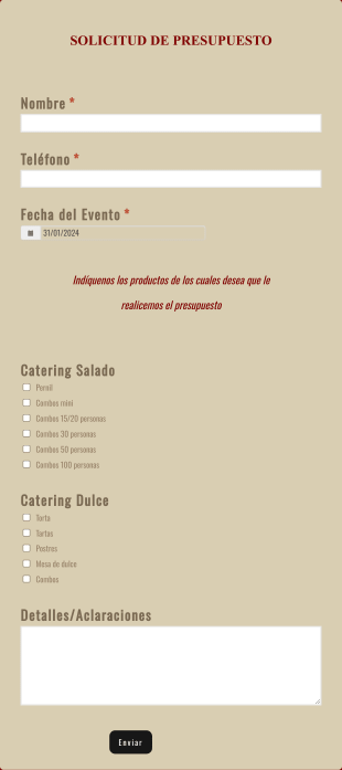 Formulario De Solicitud De Presupuesto