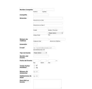 Formulario De Solicitud De Reserva Meeting En Hotel