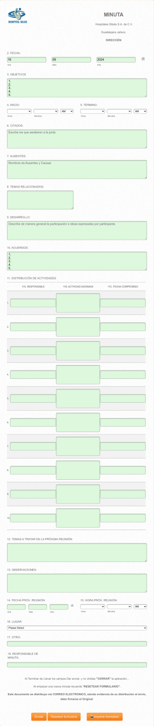 Formulario De Solicitud De Reunión Form Template