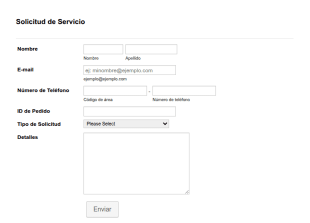 Formulario De Solicitud De Servicio