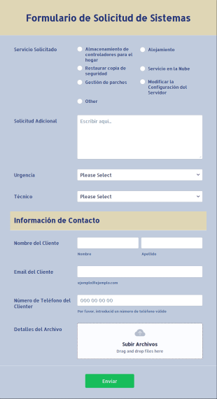 Formulario De Solicitud De Sistemas