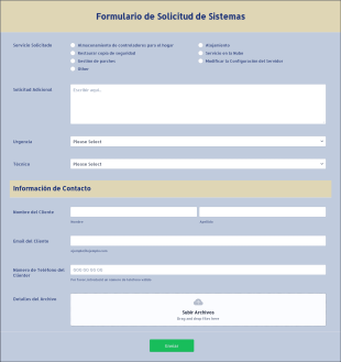 Formulario De Solicitud De Sistemas Form Template