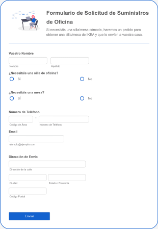 Formulario De Solicitud De Suministros De Oficina Form Template
