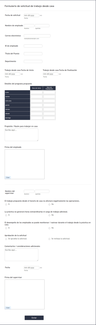 Formulario De Solicitud De Trabajo Desde Casa