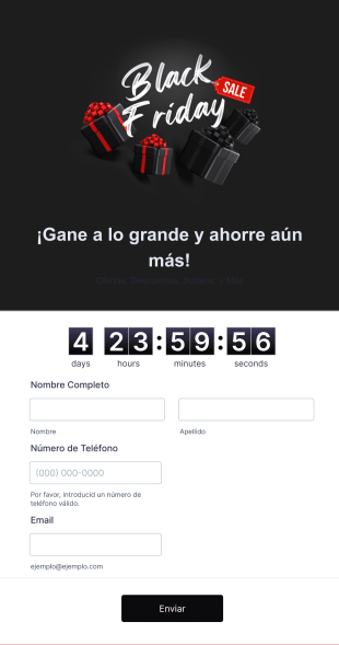 Formulario De Sorteo De Black Friday