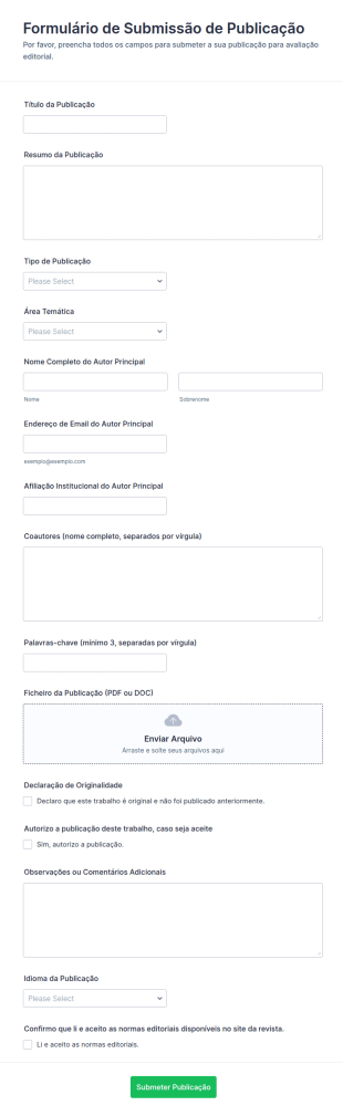 Formulário De Submissão De Publicações