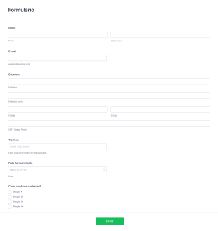 Formulário De Teste Form Template