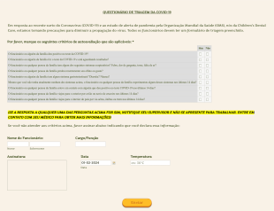 Formulário De Triagem Da COVID 19 Para Funcionários Form Template