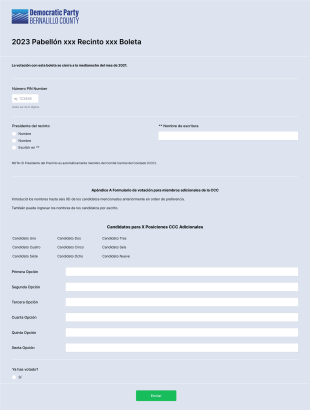Formulario De Votaciones
