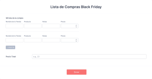 Formulario De Lista De Compras Black Friday Form Template