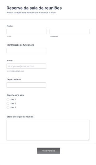 Formulário De Reserva Da Sala De Reuniões Form Template