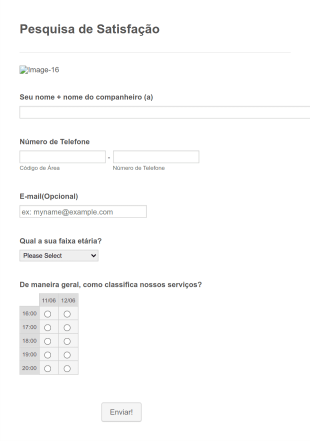Formulário Dia Dos Namorados