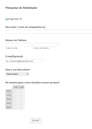 Formulário Dia Dos Namorados