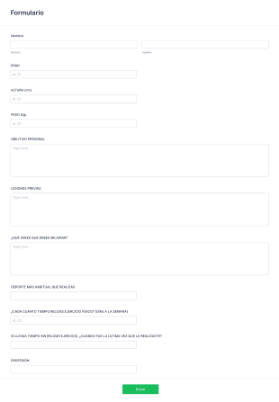 Formulario DM TRAINERS