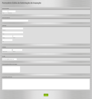 Formulário Grátis De Solicitação De Inspeção Form Template