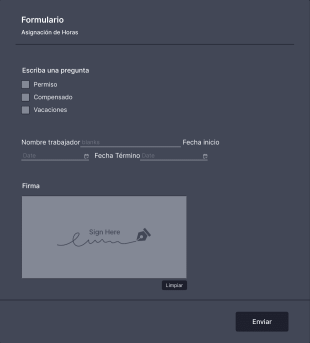 Formulario Horas Form Template