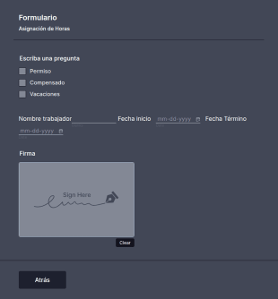 Formulario Horas