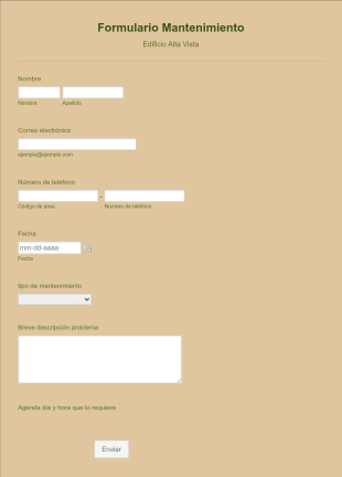 Formulario Mantenimiento Edificio Form Template