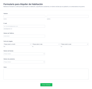 Formulario Para Alquiler De Habitación Form Template
