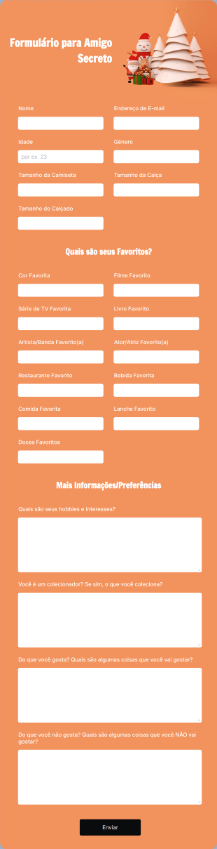 Formulário Para Amigo Secreto
