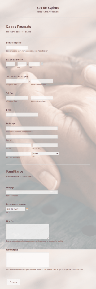 Formulário Para Anamnese Para Tratamento Terapêutico Form Template
