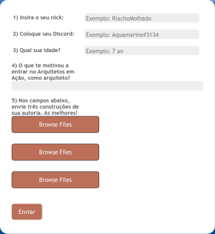 Formulário Para Cadastro De Arquitetos