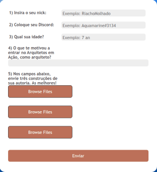 Formulário Para Cadastro De Arquitetos