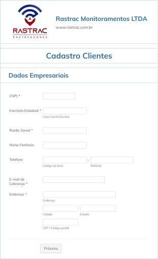 Formulário Para Cadastro Empresarial Form Template
