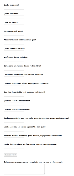 Formulário Para Captação De Informações De Compradores Form Template