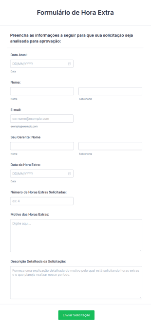 Formulário Para Declaração De Hora Extra