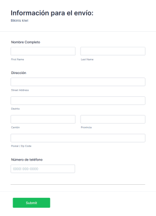 Formulario Para El Envio Form Template