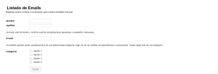 Formulario Para El Listado De Emails Form Template