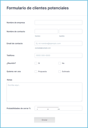 Formulario Para Generar Clientes Potenciales