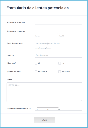 Formulario Para Generar Clientes Potenciales