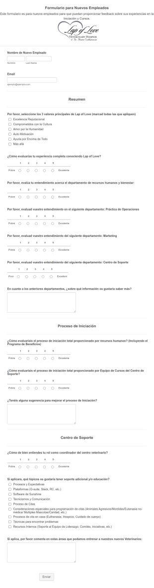 Formulario Para Nuevos Empleados