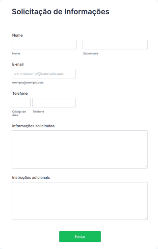 Formulário Para Pedido De Informações