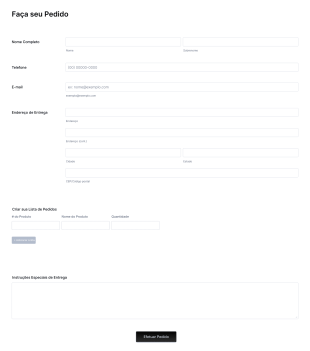 Formulário Para Pedidos Simples Personalizado Form Template