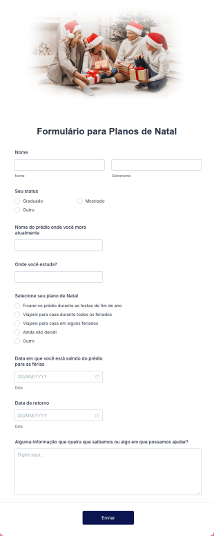 Formulário Para Planos De Natal