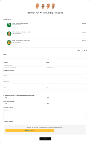 Formulário Para Pré Venda De Kits DIY De Natal Form Template