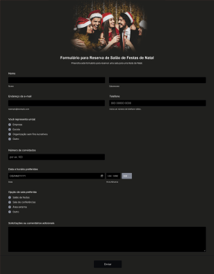Formulário Para Reserva De Quartos Para Festas De Natal Form Template